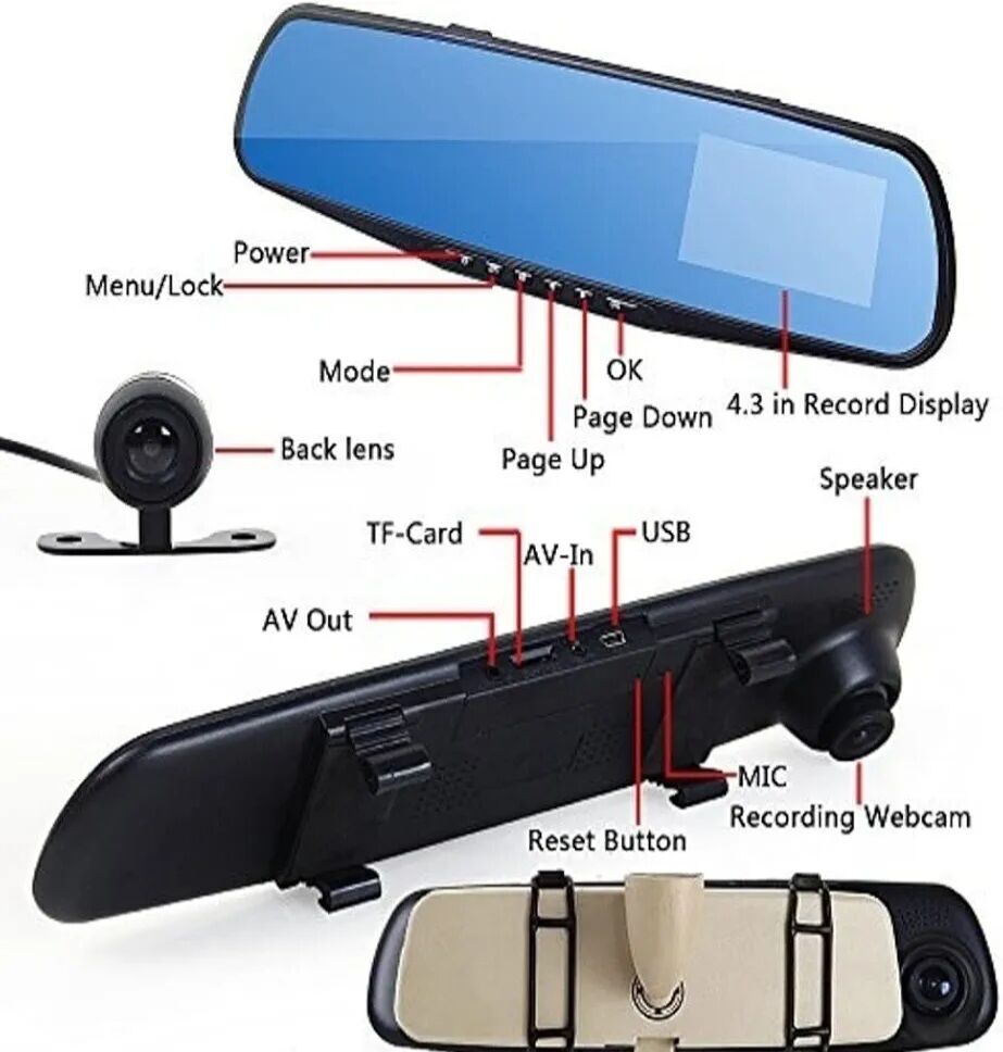 Manama, Auto Parts, BHD 14,  Vehicle Blackbox DVR Rearview Mirror Dash Camera