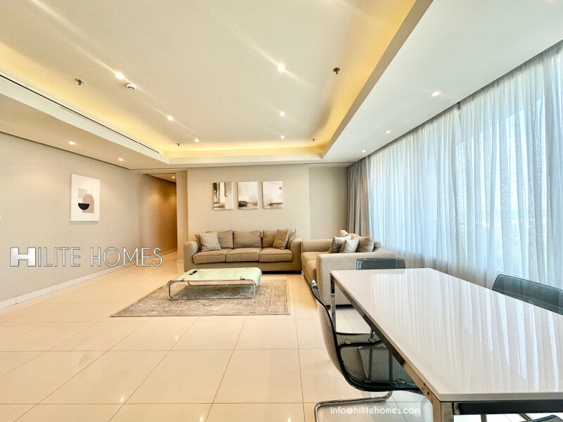 Fintas, Apartments, Flats, Houses & Villas, KWD 750/month,  2 BR,  Furnished Two Bedroom Sea View Apartment Located In Fintas