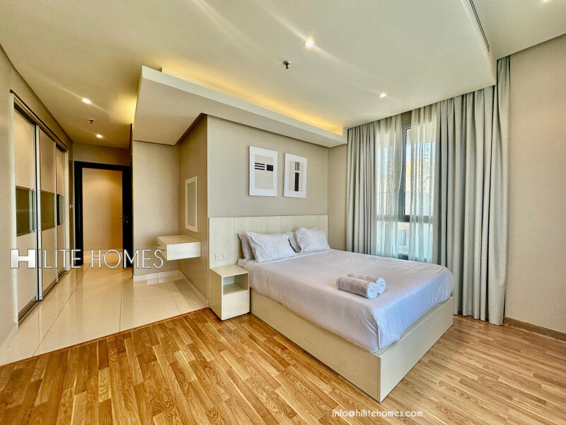 Fintas, Apartments, Flats, Houses & Villas, KWD 750/month,  2 BR,  Furnished Two Bedroom Sea View Apartment Located In Fintas