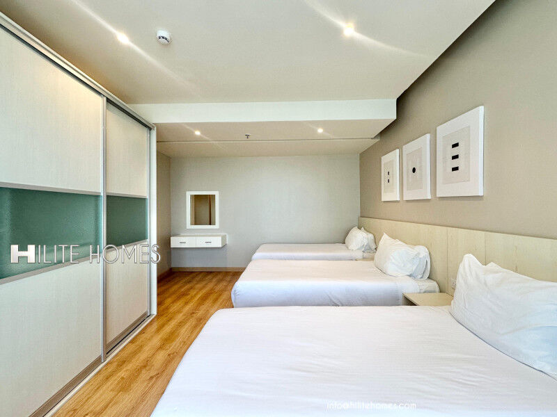 Fintas, Apartments, Flats, Houses & Villas, KWD 750/month,  2 BR,  Furnished Two Bedroom Sea View Apartment Located In Fintas