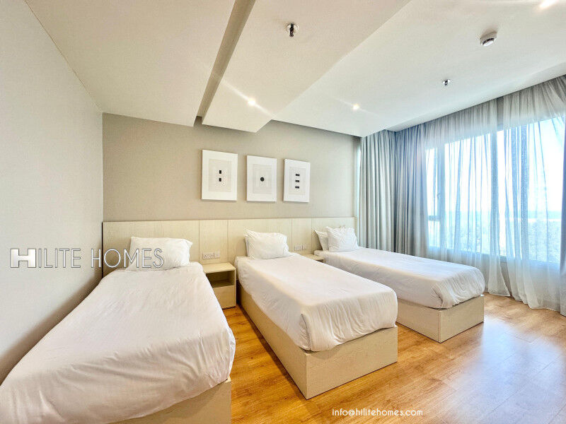 Fintas, Apartments, Flats, Houses & Villas, KWD 750/month,  2 BR,  Furnished Two Bedroom Sea View Apartment Located In Fintas