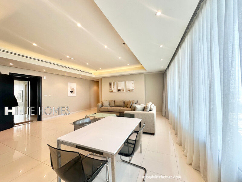 Fintas, Apartments, Flats, Houses & Villas, KWD 750/month,  2 BR,  Furnished Two Bedroom Sea View Apartment Located In Fintas