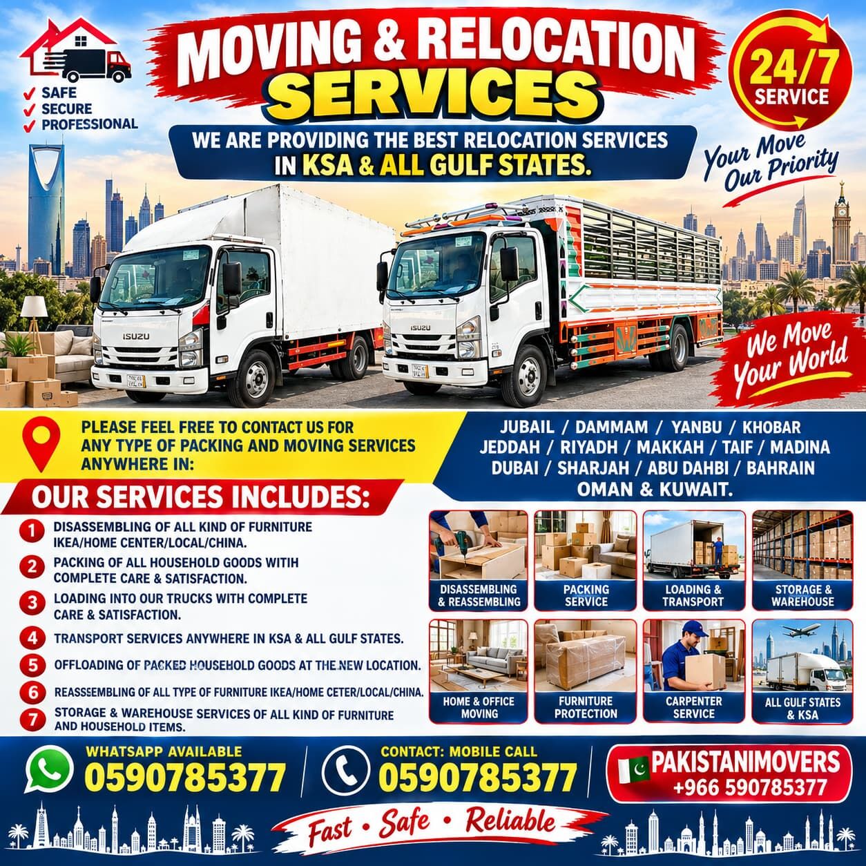 Khobar, Labor/Moving, Professional House🏠Shifting ✅Movers & Packers All Over Saudi Arabia 📞 0590785377