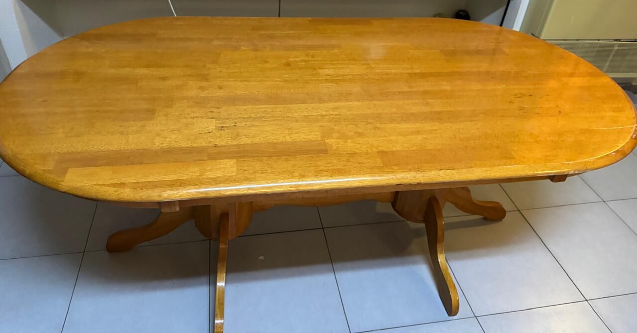 Dammam, Furniture, SAR 400,  URGENT SALE: Solid Wood Dining Table