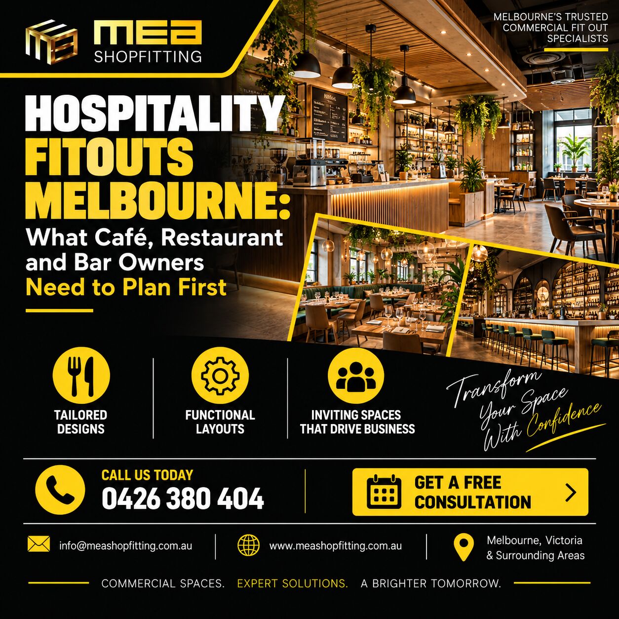 Melbourne, Construction, Hospitality Fitouts Melbourne &ndash; Transform Your Café, Restaurant Or Bar With MEA Shopfittin