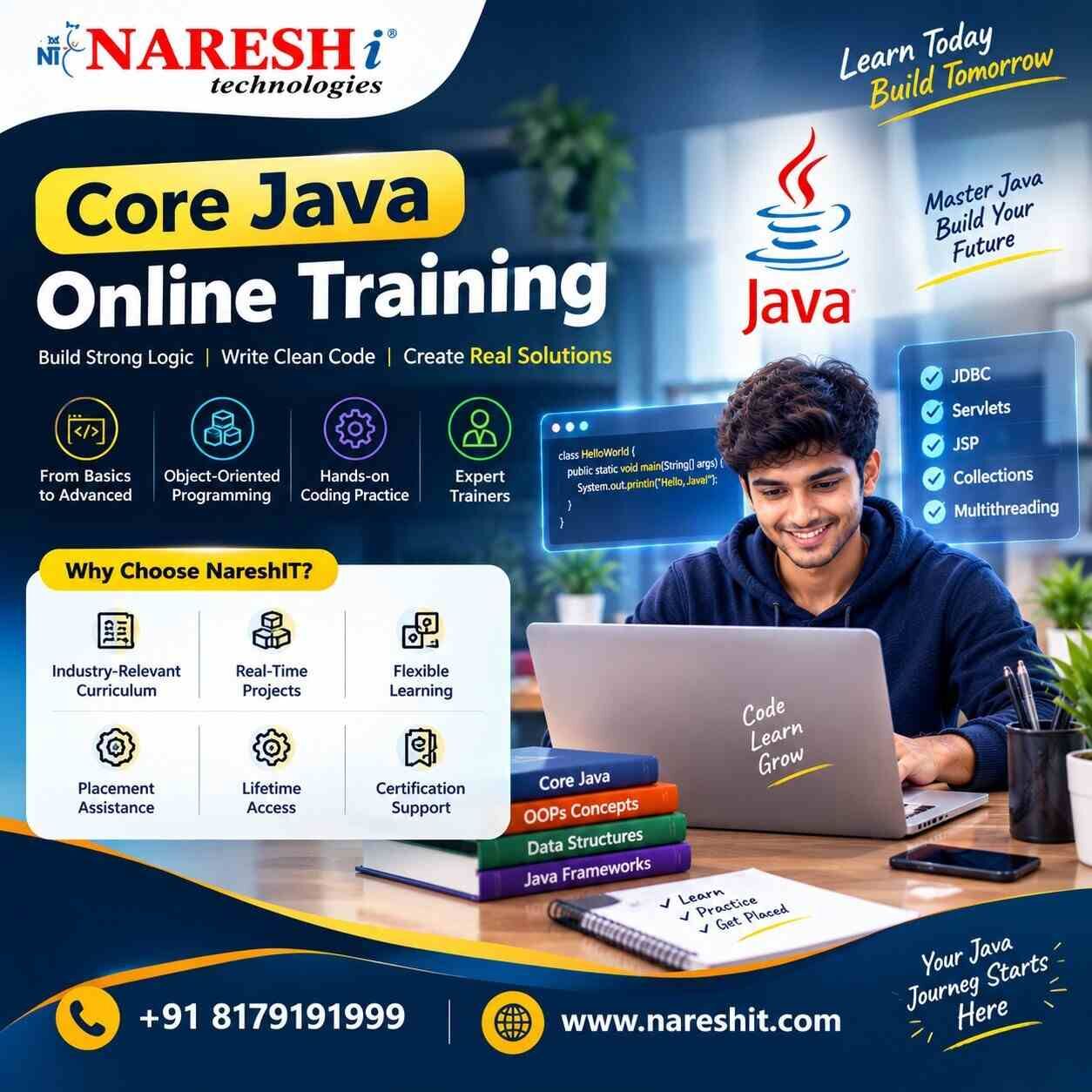 Hyderabad, Education, Core Java Online Training At NareshIT - Free Demo