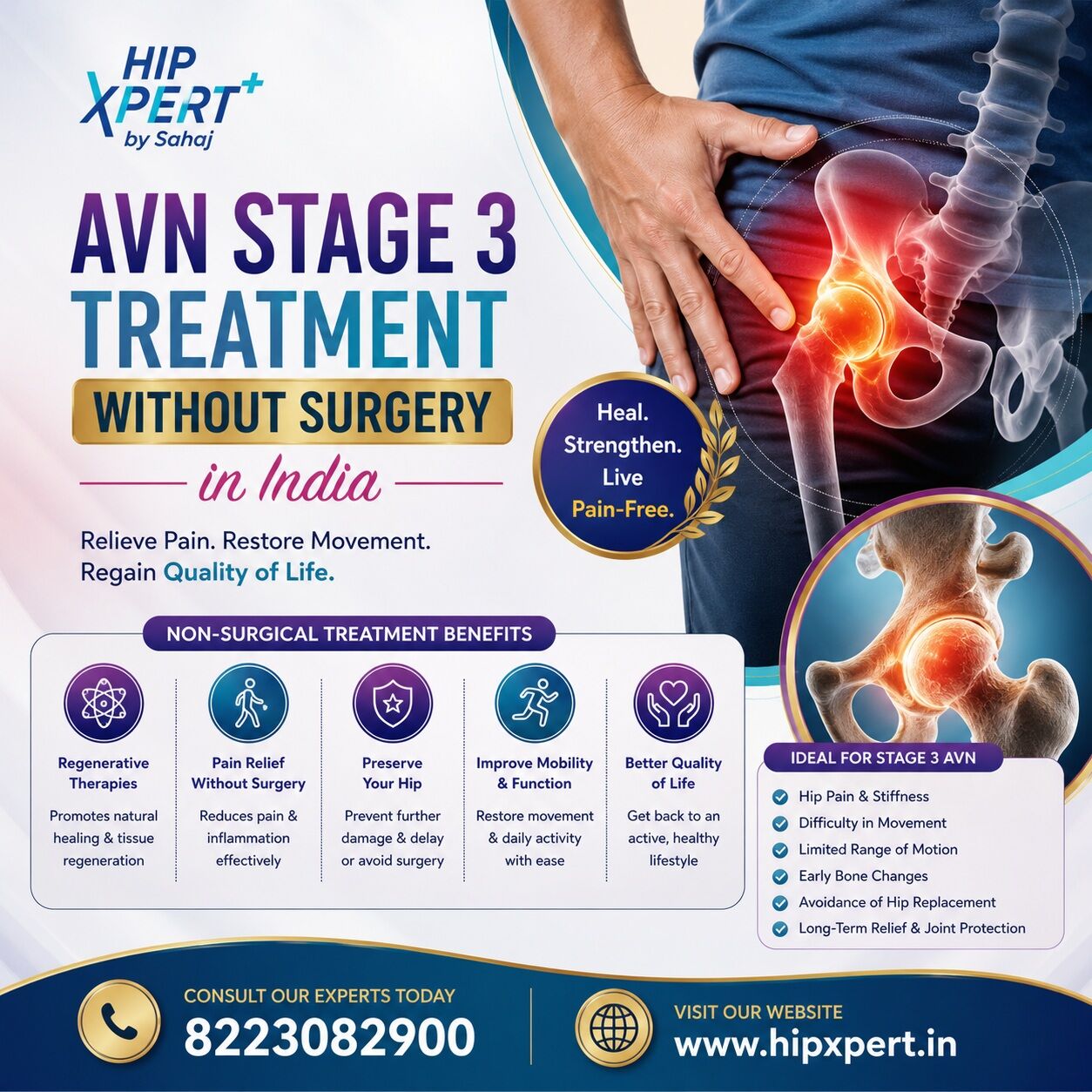 Indore, Health, AVN Stage 3 Treatment Without Surgery In India - HipXpert