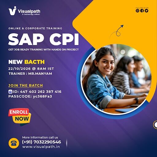 Hyderabad, Lessons Offered, SAP CPI New Batch &ndash; Join The October 22 Training