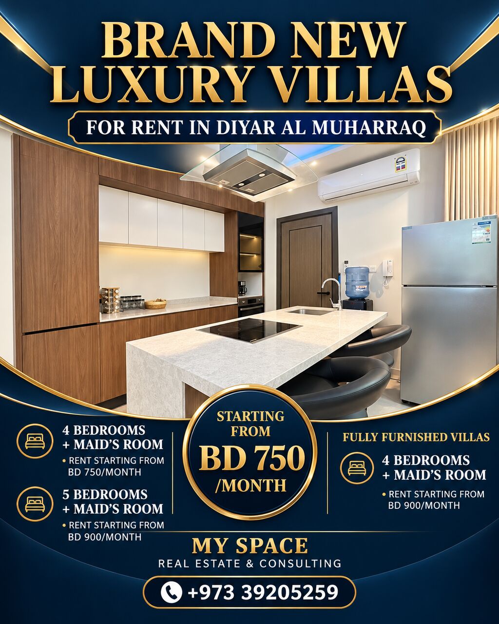 Manama, Villas, BHD 750,  BRAND-NEW LUXURY VILLAS FOR RENT IN DIYAR AL MUHARRAQ | GATED COMMUNITY