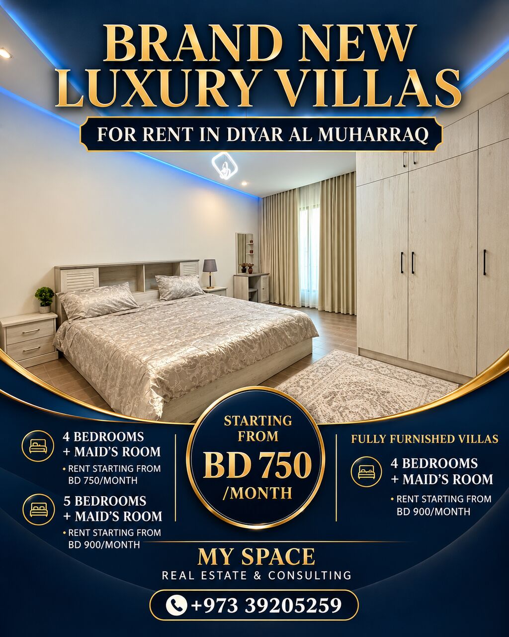 Manama, Villas, BHD 750,  BRAND-NEW LUXURY VILLAS FOR RENT IN DIYAR AL MUHARRAQ | GATED COMMUNITY