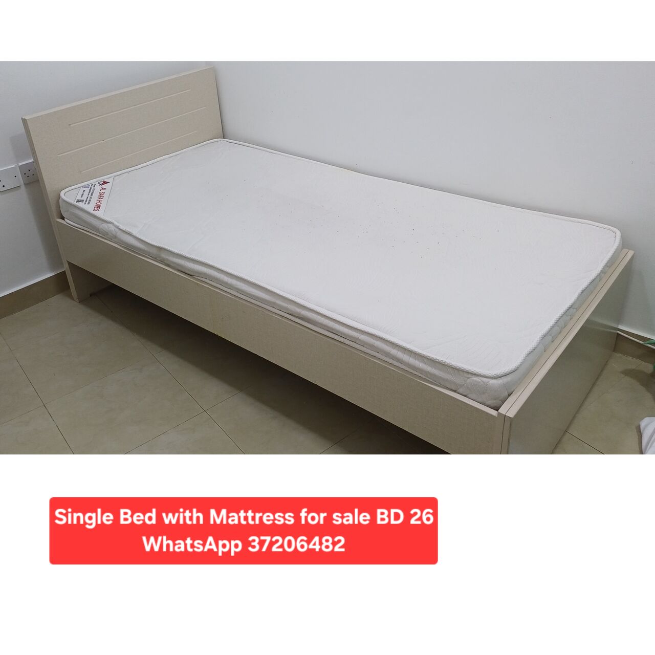 Manama, Furniture, BHD 26,  ✅️ Single Bed With Mattress For Sale In Good Condition With Delivery