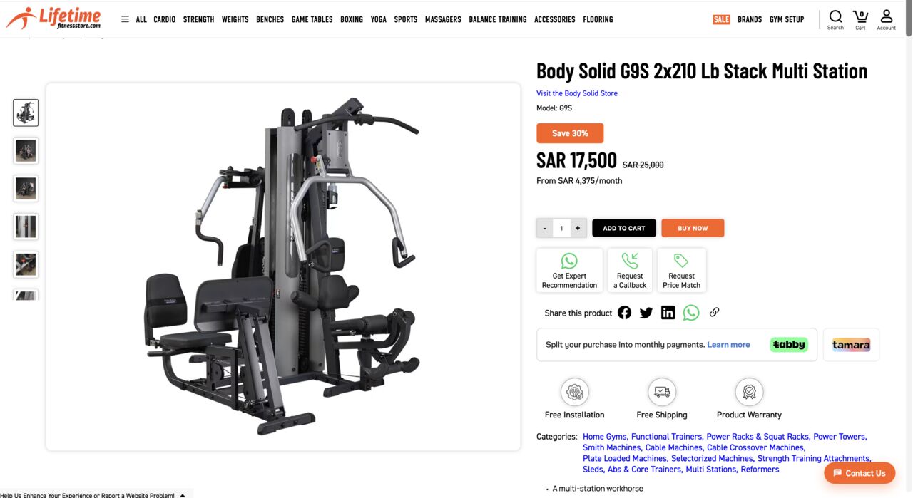 Riyadh, Sporting Goods, SAR 13000,  New Body-Solid G9S Multi-Station Gym &ndash; Never Used-New Brand