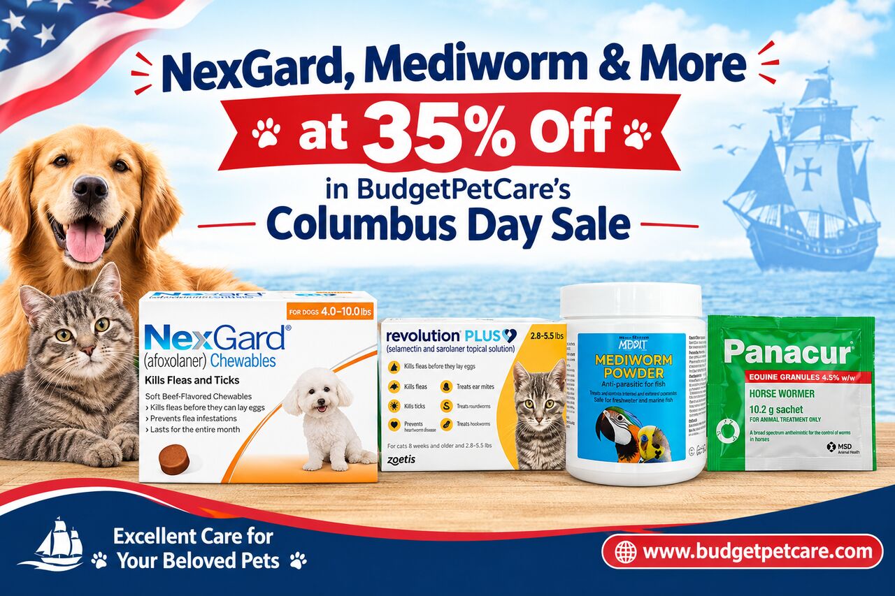New York, Pet Supplies, NexGard, Mediworm & More At 35% Off In BudgetPetCare&rsquo;s Columbus Day Sale