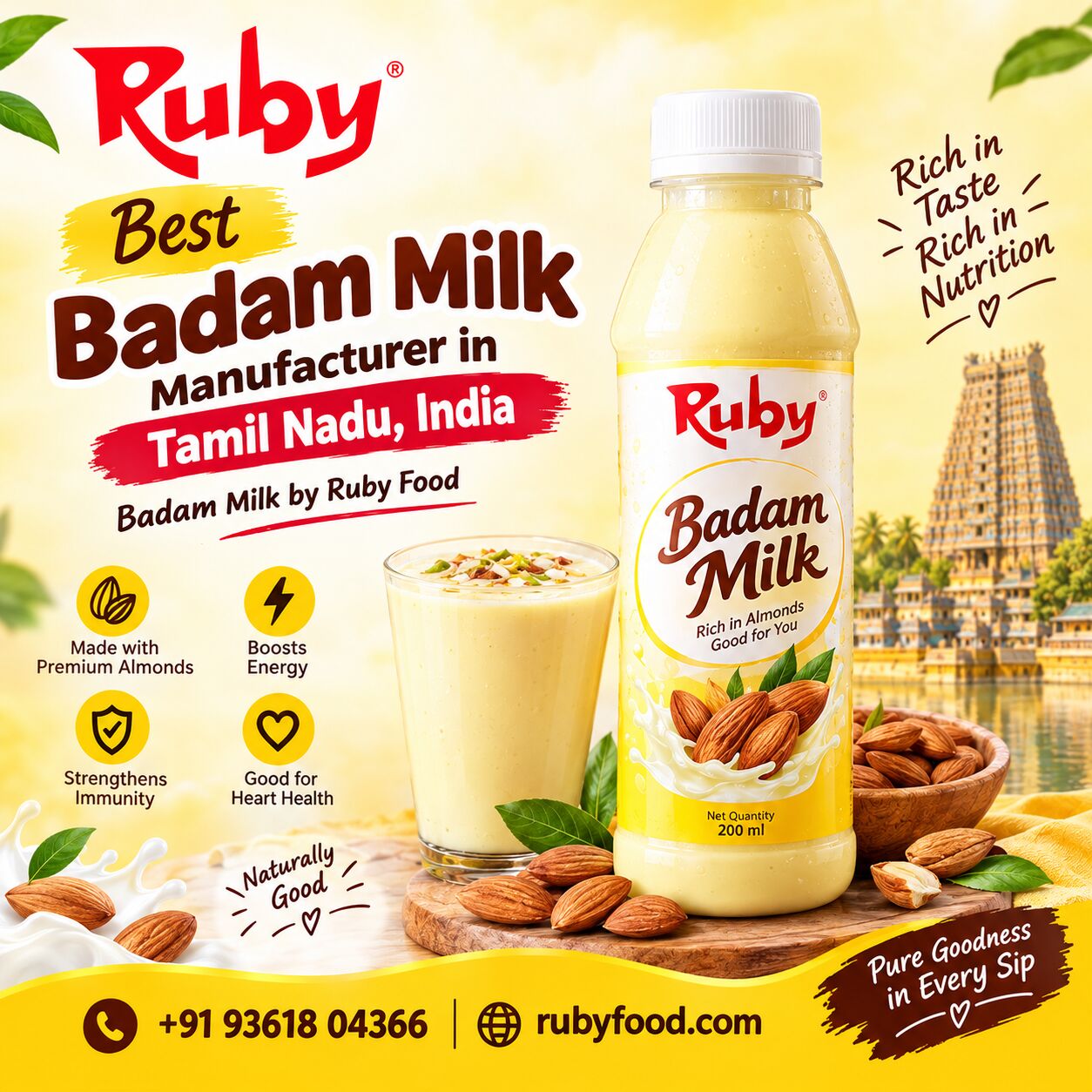 Madurai, Food, Best Badam Milk Manufacturer In Tamil Nadu, India | Badam Milk By Ruby Food
