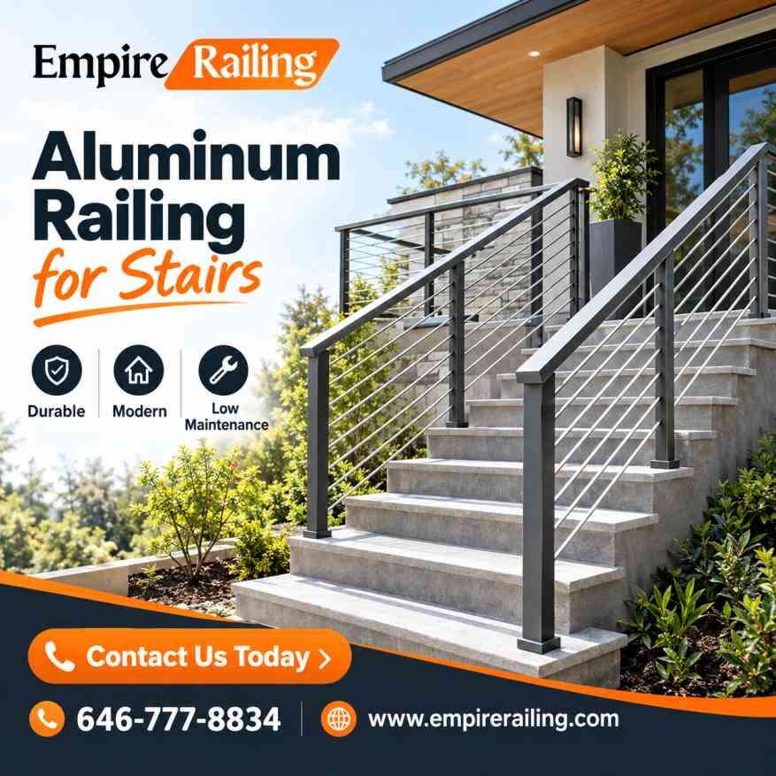 New York, Business, Aluminum Railing For Stairs &ndash; Modern & Durable Designs