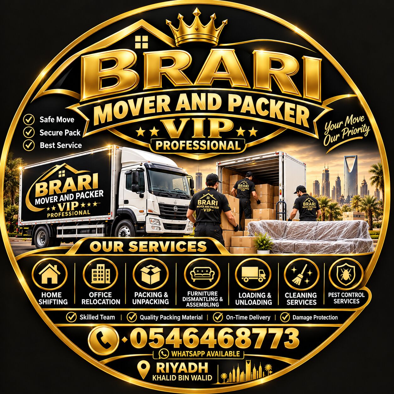 Riyadh, Labor/Moving, MOVERS & PACKERS – RIYADH 🚛  🏠 Home & Office Shifting Services  0546468773