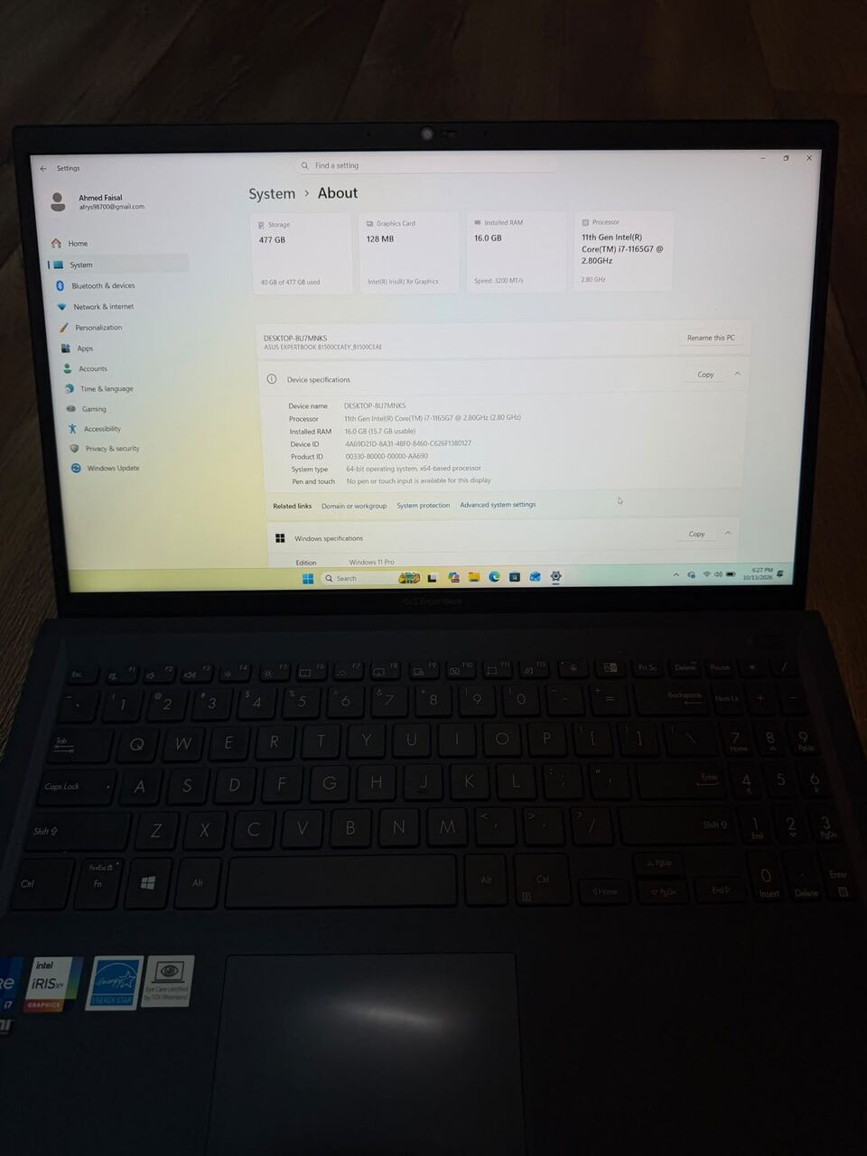 Jubail, Computers, SAR 1650,  Asus I7-11th Gen (512GB SSD, 16GB RAM, 15.6")