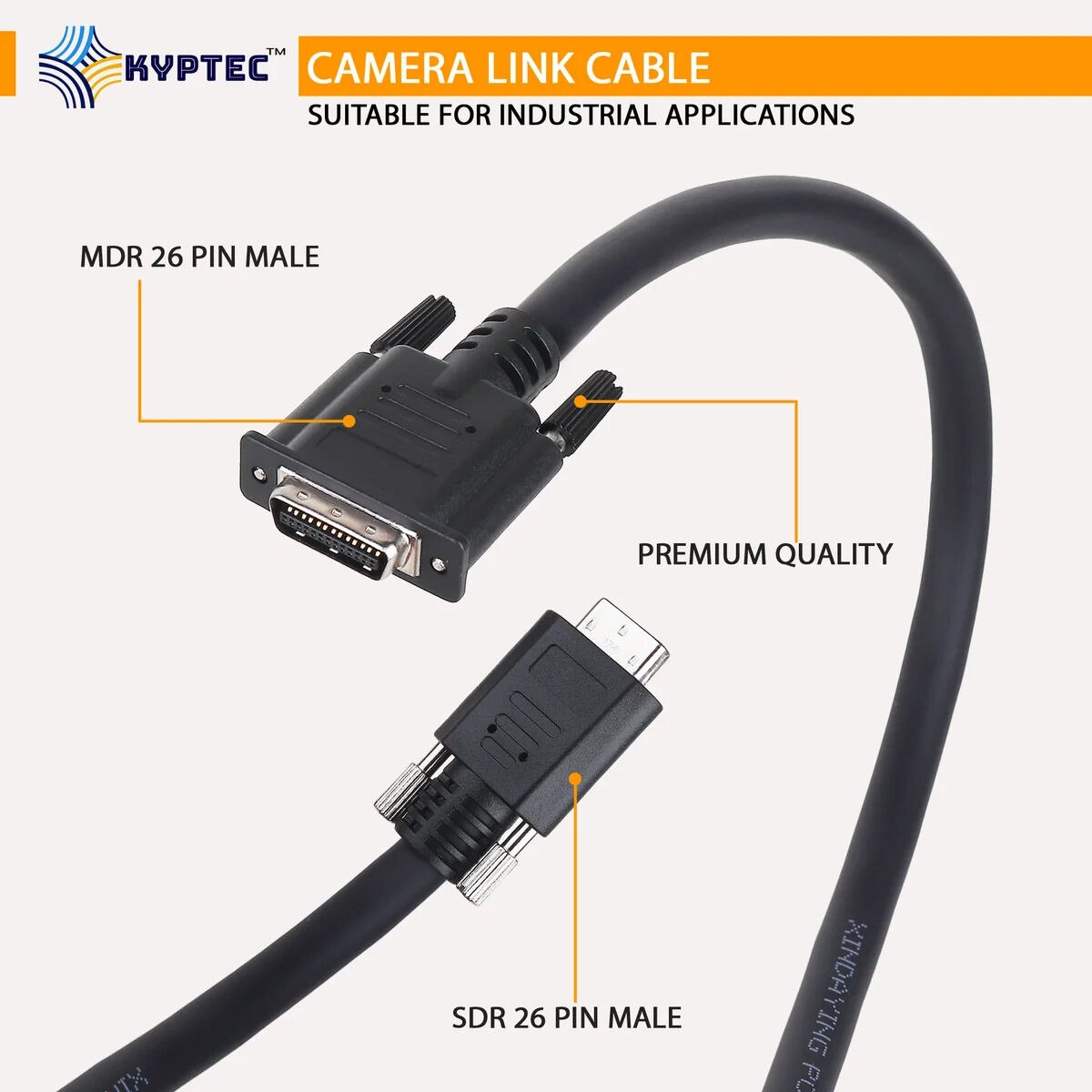 New Delhi, Electronics, INR 7500,  SDR-26 Pin Male To MDR-26 Pin Male Industrial Camera Link Cable &ndash; Kyptec Automation&reg;