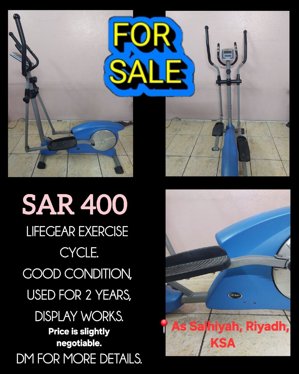 Riyadh, Sporting Goods, SAR 400,  Lifegear Exercise Cycle For Sale