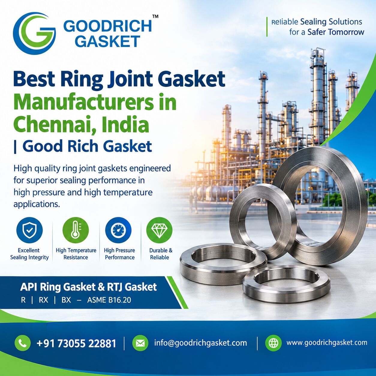 Chennai, Machinery, Best Ring Joint Gasket Manufacturers In Chennai, India | Good Rich Gasket
