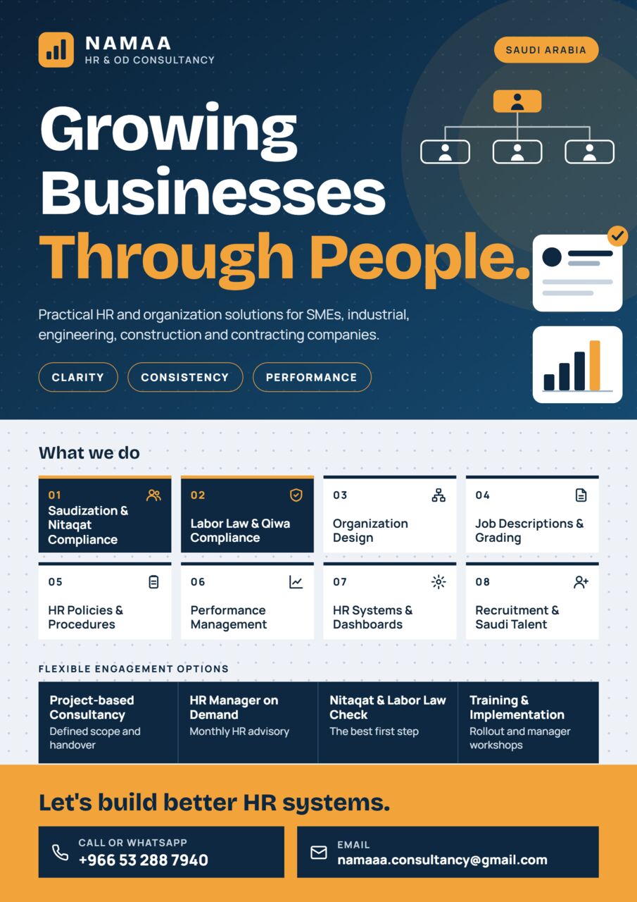 Dammam, Business, Introducing Namaa HR & OD Consultancy