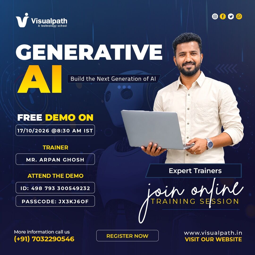 Hyderabad, Lessons Offered, Join GenAI Online Training Live Free Demo - October 17th