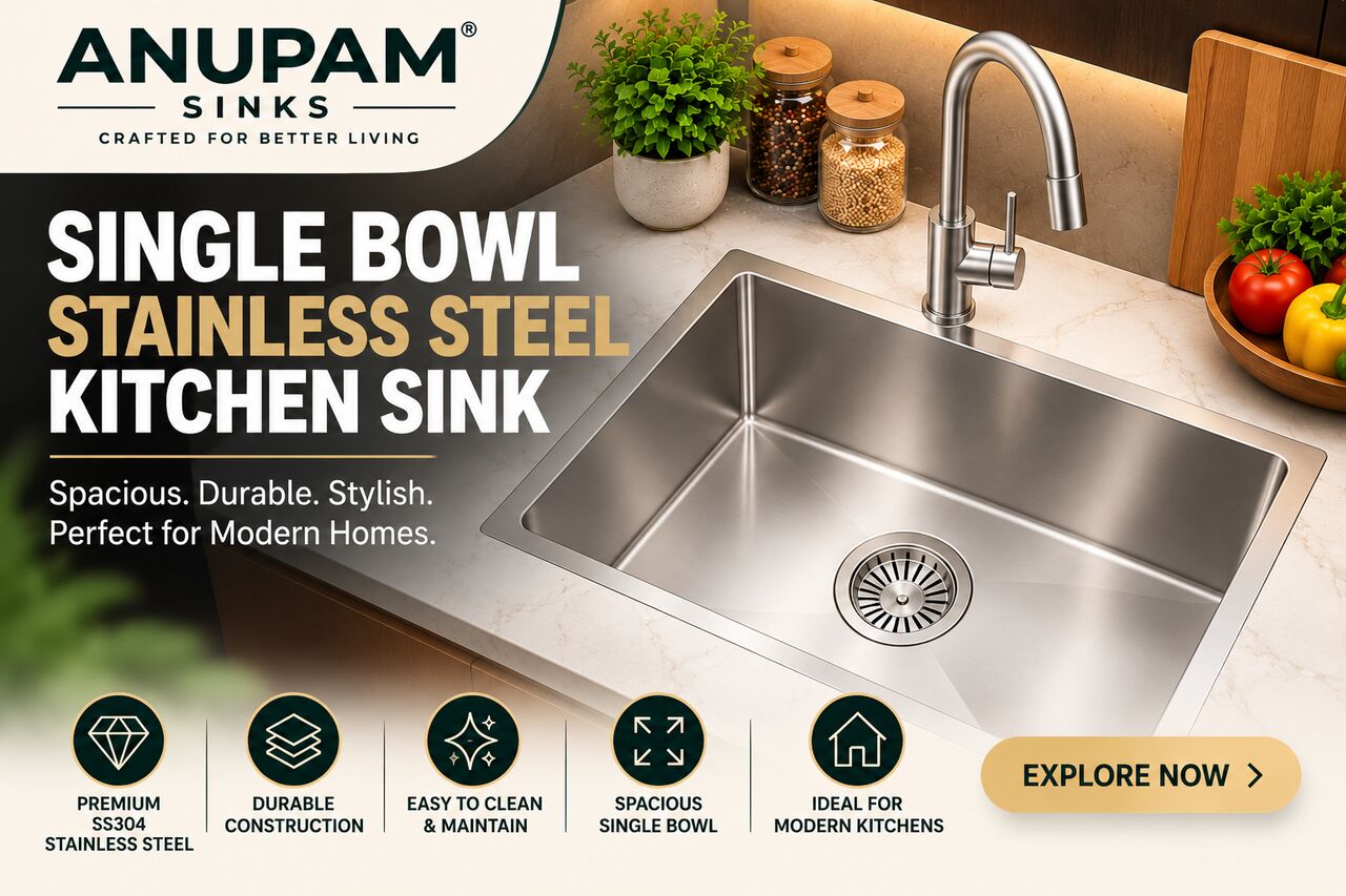 New Delhi, Household Items, INR 40990,  Durable Single Bowl Stainless Steel Kitchen Sink