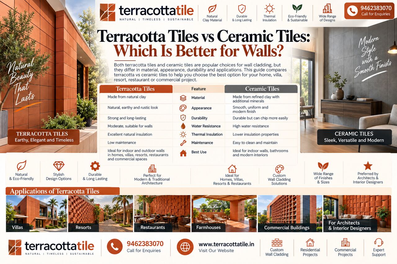 Mumbai, Construction, Terracotta Wall Tiles For Living Room