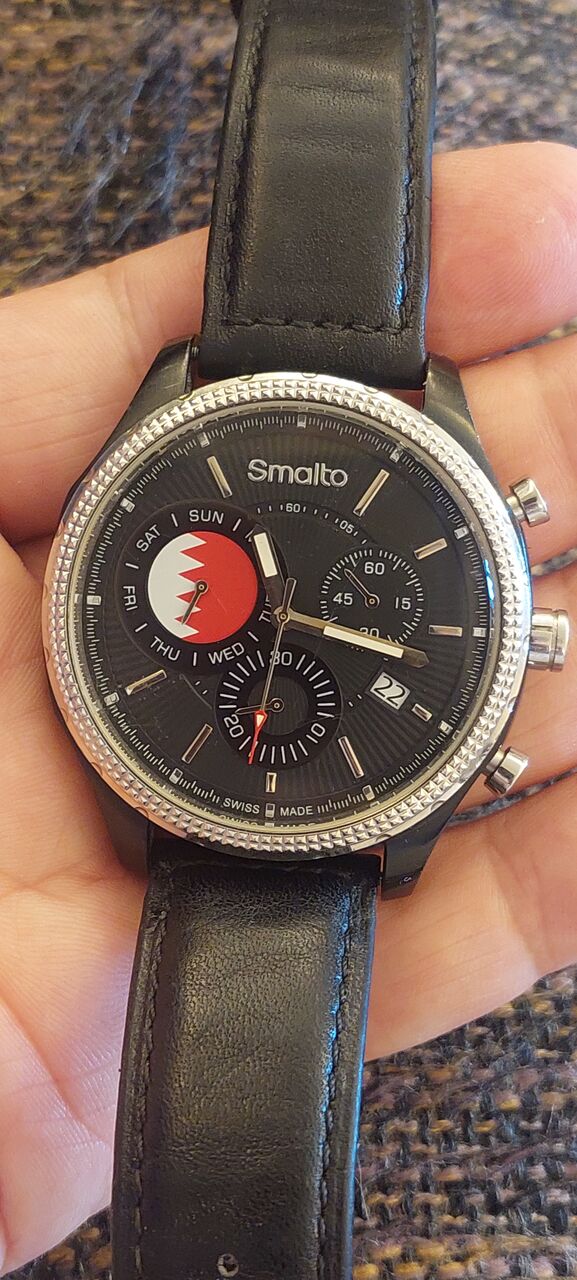 Riyadh, Watches, SAR 950,  Smalto Watch Special Edition Bahrain Kingdom Big Dial 42mm For Men Original Swiss Made