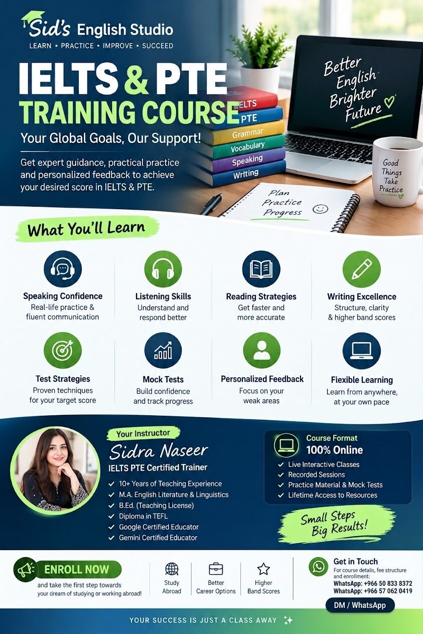 Riyadh, Language Exchange, Studio! Master IELTS & PTE With Expert Online Coaching, Personalized Feedback