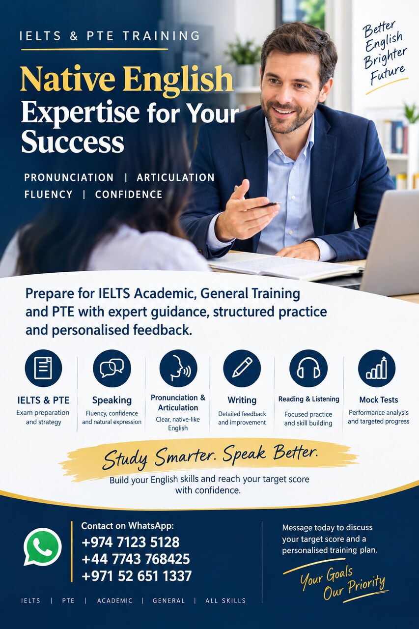 Riyadh, Language Exchange, IELTS & PTE Training | Native English, Pronunciation & Articulation
