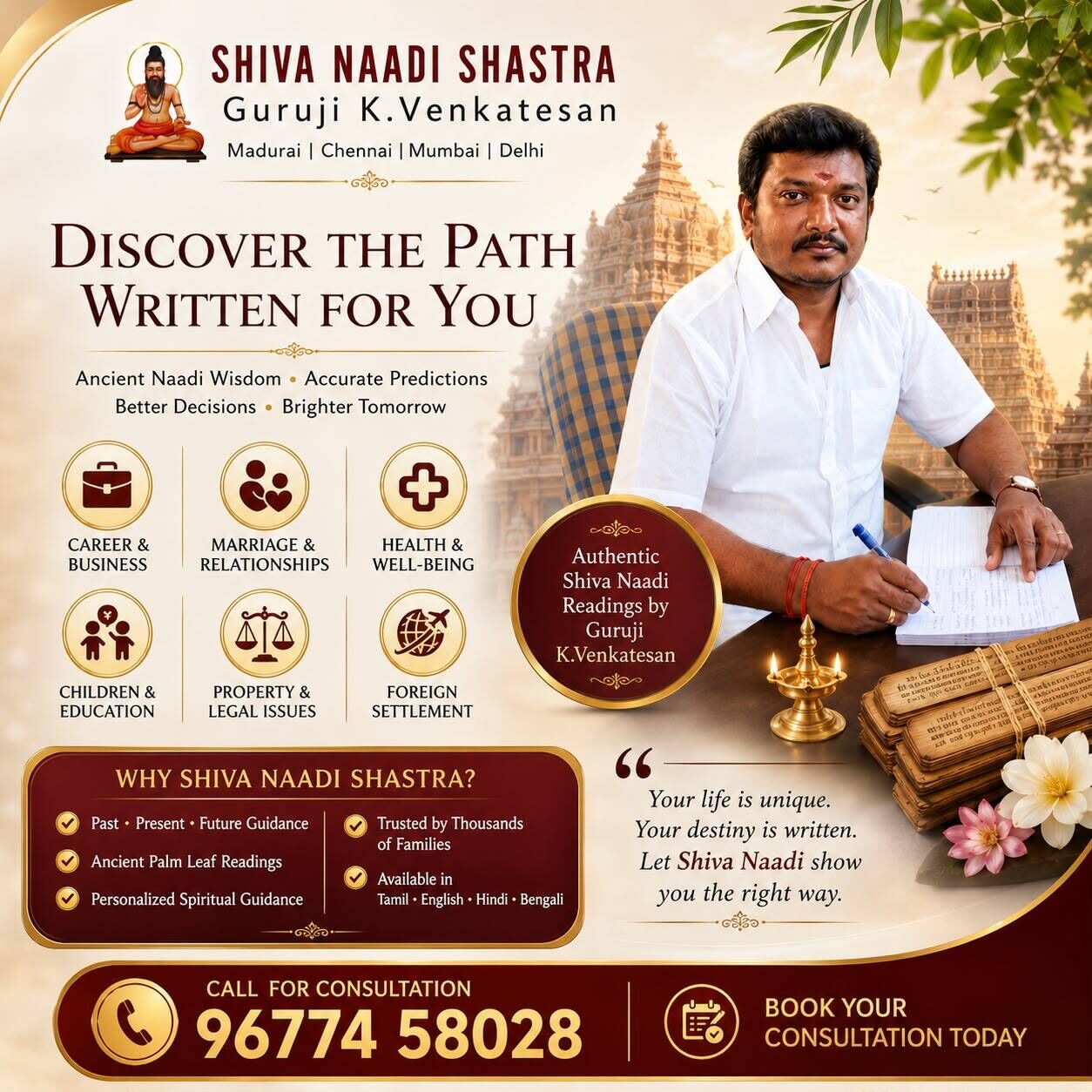 Madurai, Creative, Marriage And Relationship Guidance Through Naadi Astrology