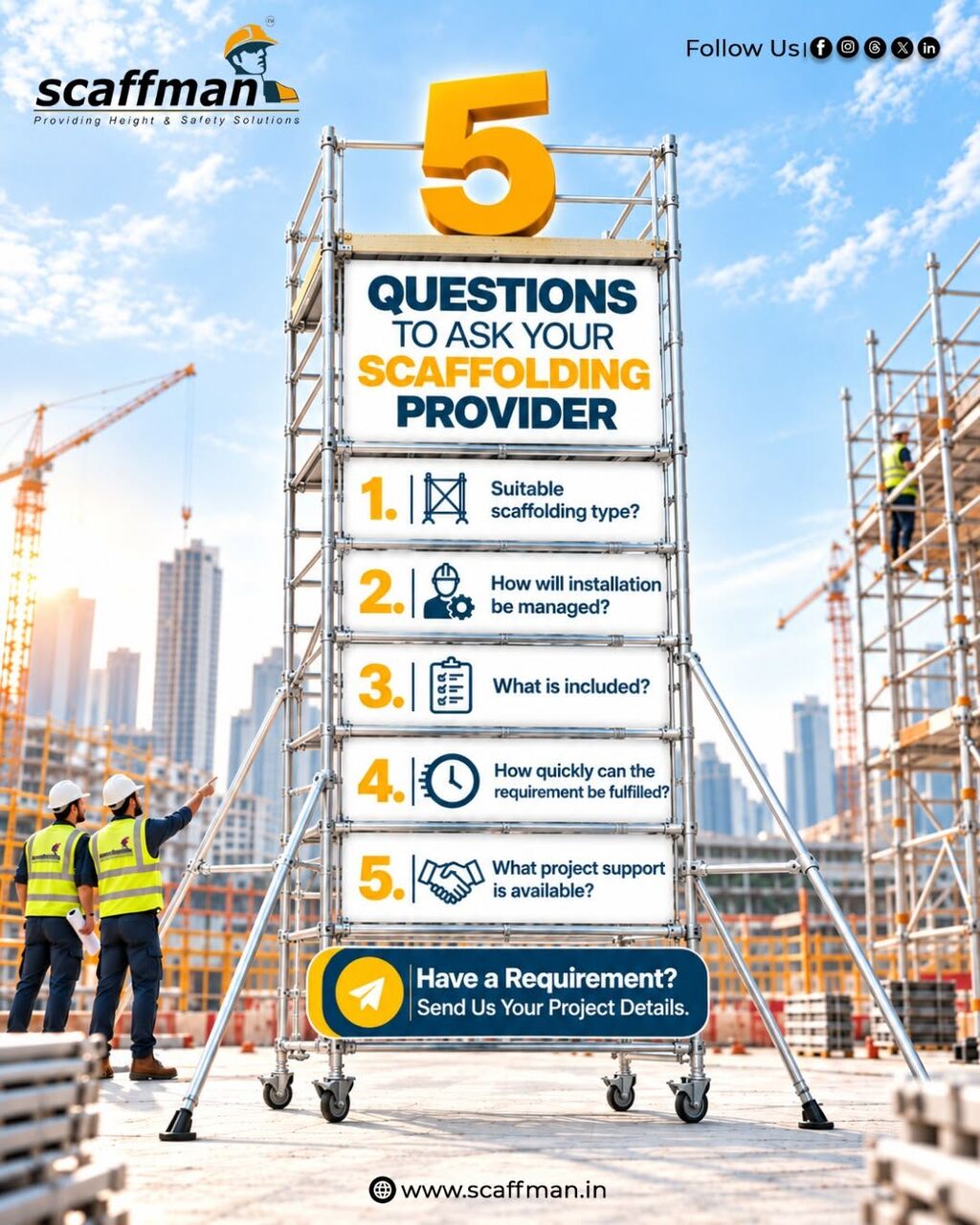 Bangalore, Construction, Aluminium Scaffolding Rental Services In Bangalore For Every Project