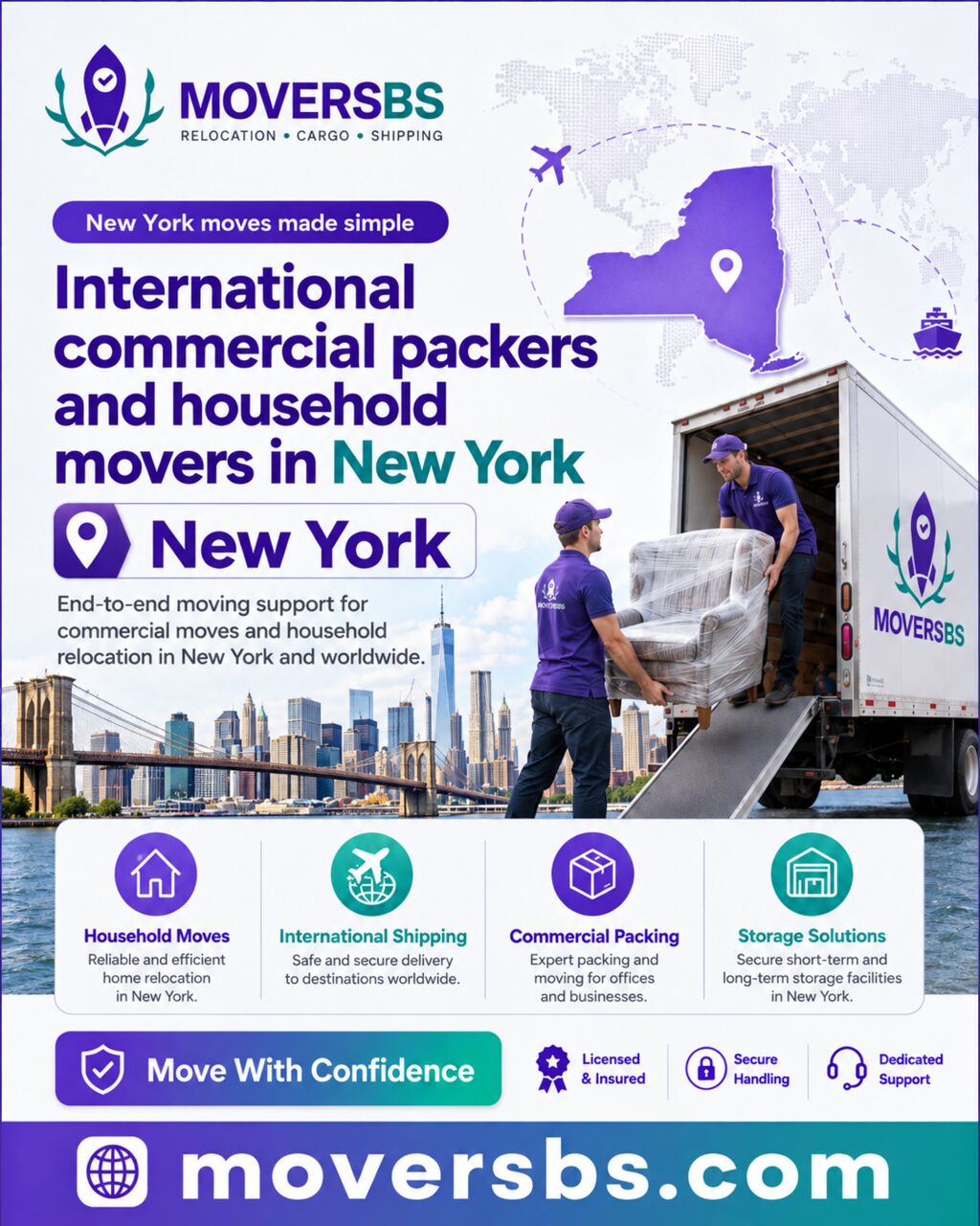 New York, Legal, International Commercial Packers And Household Movers In New York