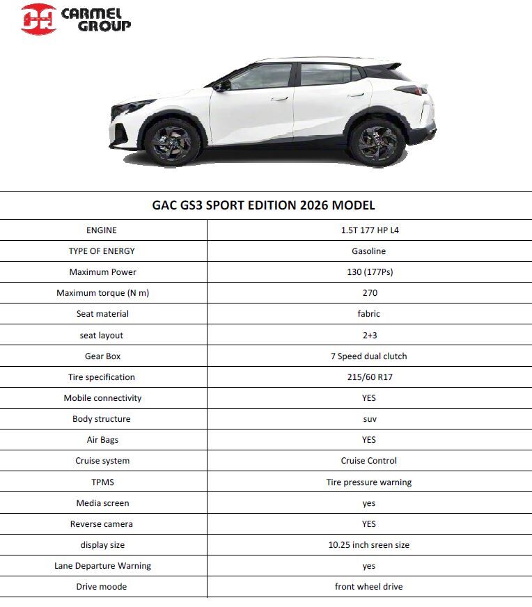 Dammam, Vehicles, Cars & Trucks , SAR 50000,  GAC GS3 2026 GREY SAR 50,000 Factory Direct Supply | Brand New | Zero KM,  2026,  Automatic,  ,  ||