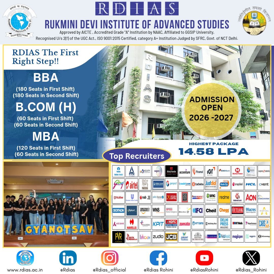 New Delhi, Education, A Leading Choice Among The Best MBA Colleges In Delhi - RDIAS