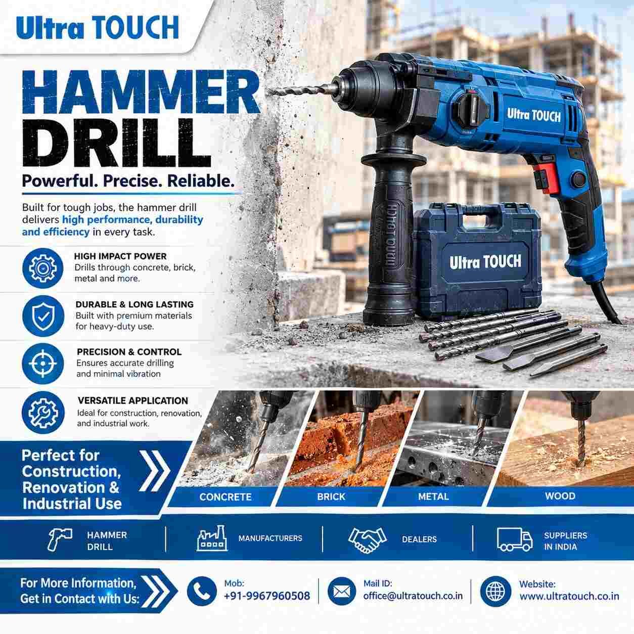 Mumbai, Wholesale Products, Trusted Hammer Drill Dealers In India For Construction And Industrial Work
