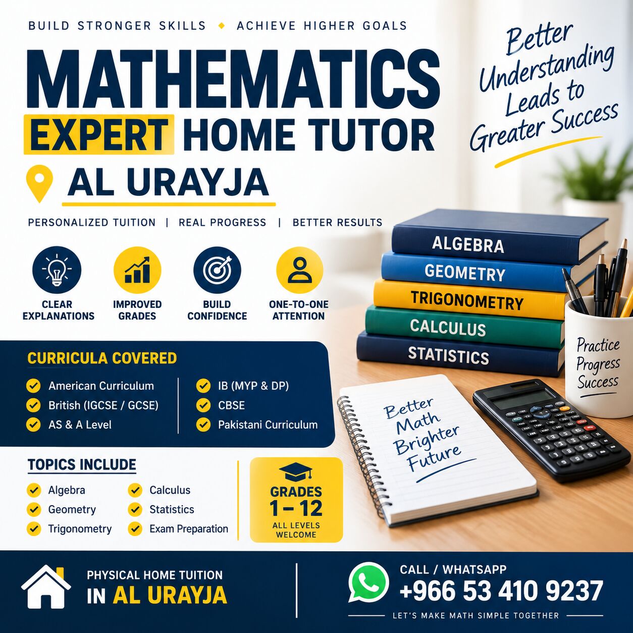 Al Sulaymaniyyah, Lessons Offered, Mathematics Specialist | All Grades & International Curricula | Riyadh