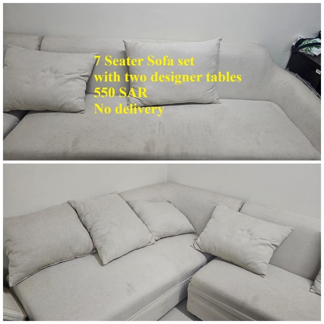 Riyadh, Furniture, SAR 550,  7 Seater Sofa With Designer Tables