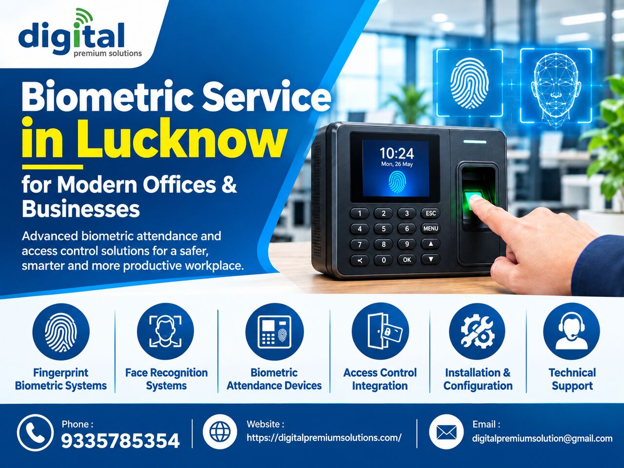 Lucknow, Security, Biometric Service In Lucknow For Centralized Attendance Processes