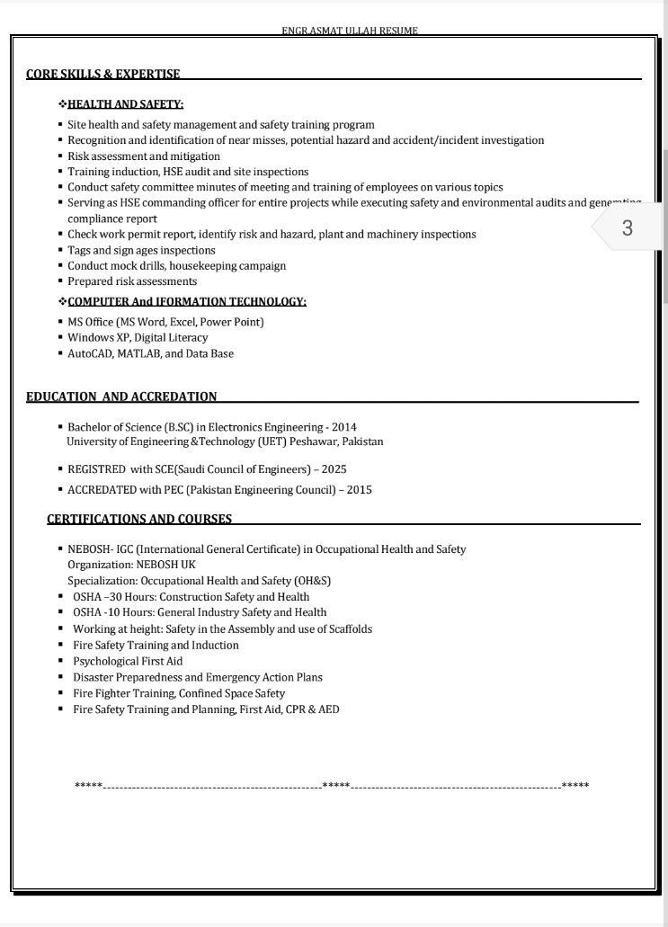 Riyadh, Job Seekers, HSE Engineer/Supervisor