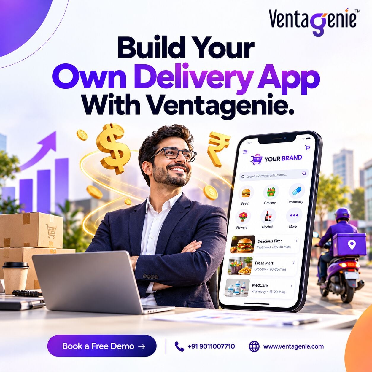 New York, Business, Build Your Own Delivery App Like Zomato, Talabat, Instacart Or DoorDash With VentaGenie