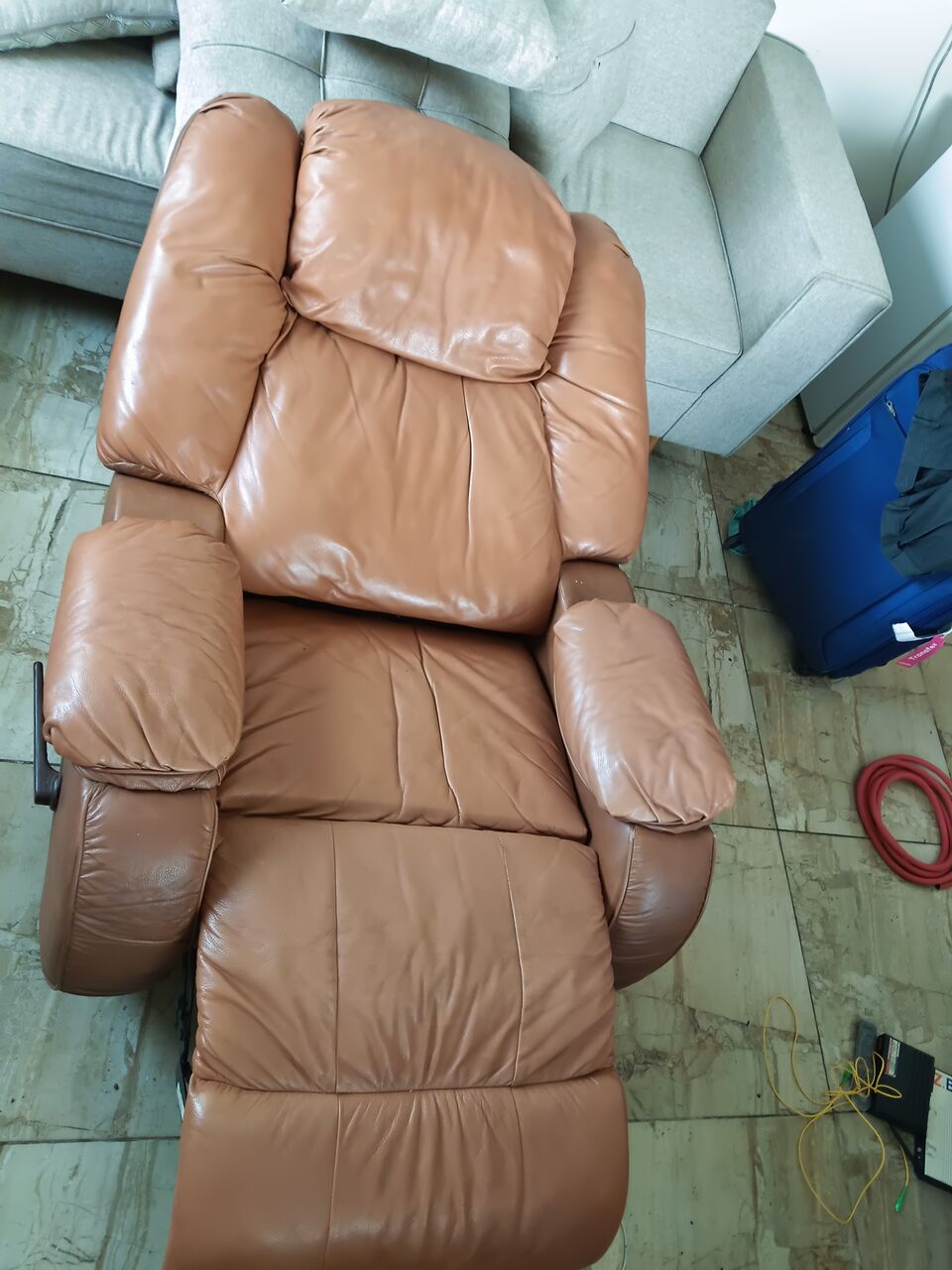 Al Thuqbah, Furniture, SAR 250,  Recliner Chair For Sale Comfortable Brown Leather
