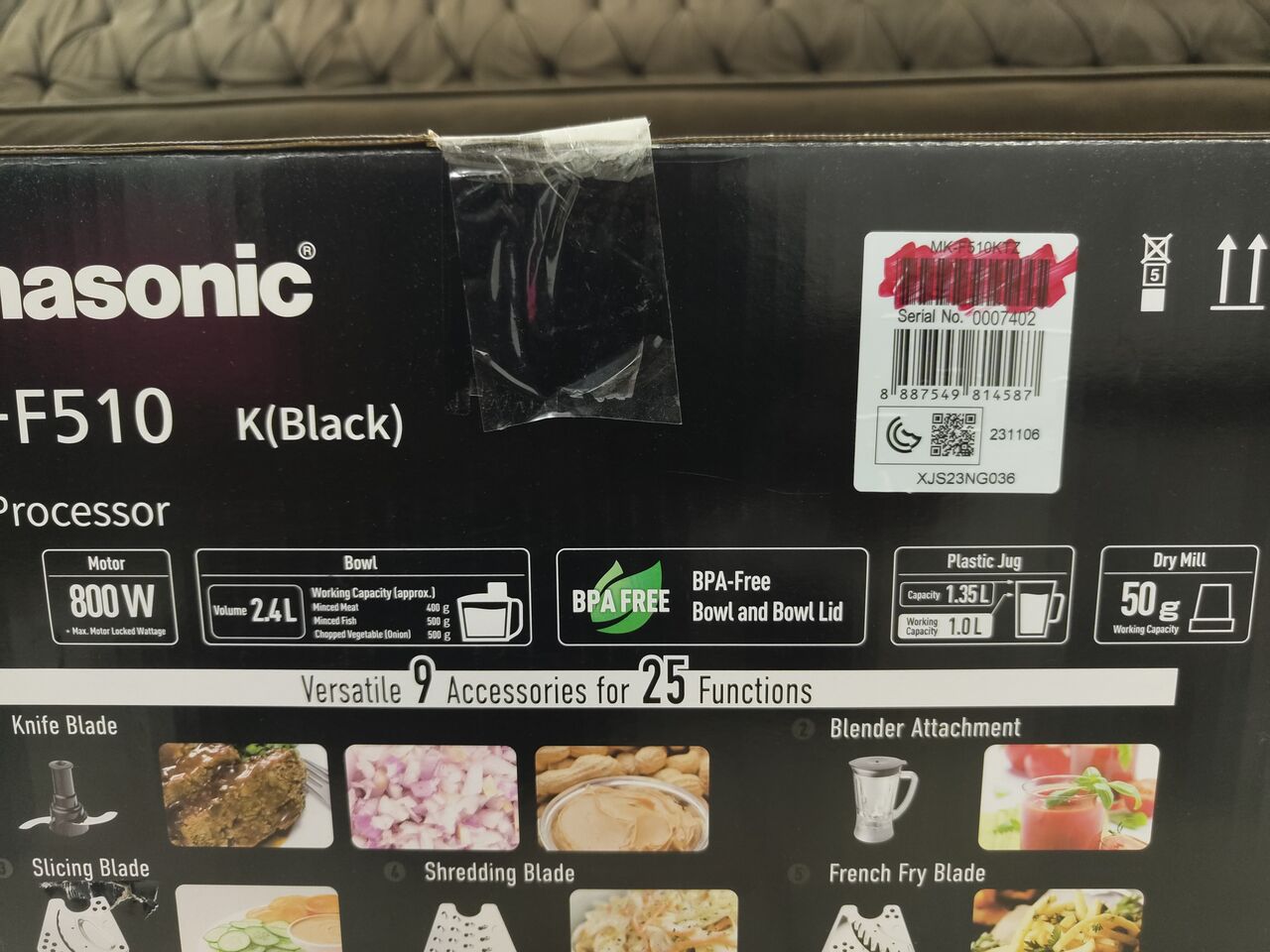 Khobar, Appliances, SAR 280,  Panasonic Food Processor - MK-F510