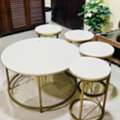 SAR 150,  1 Large Tea Table With 4 Matching Nesting/ Side Tables For Sale &ndash; Very Good Condition