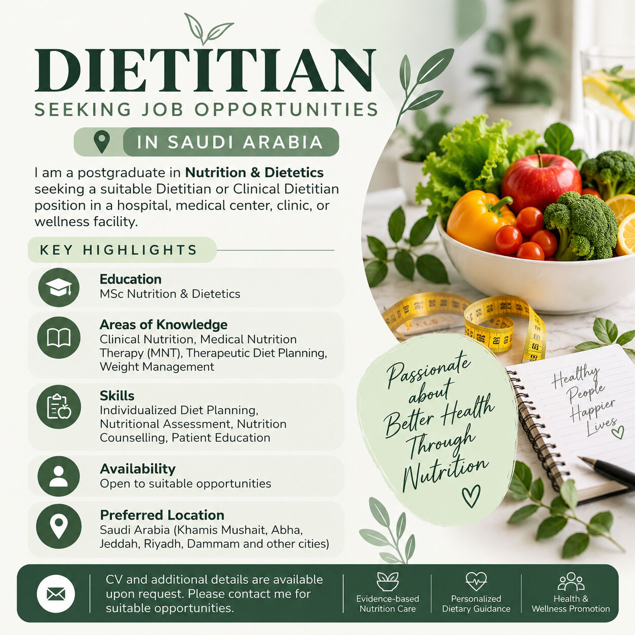 Abha, Job Seekers, Dietition