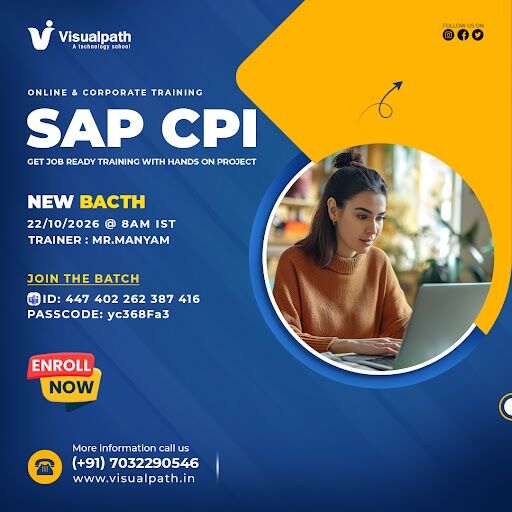 Hyderabad, Lessons Offered, Join SAP CPI Training And Explore Real-World Projects