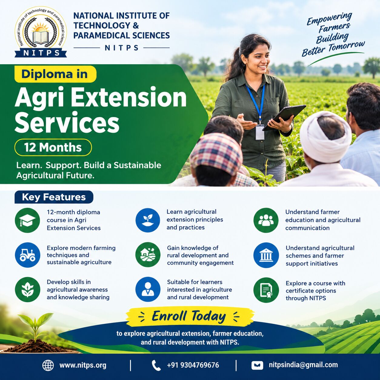 Ghaziabad, Education, Diploma In Agri Extension Services &ndash; 12 Months | NITPS