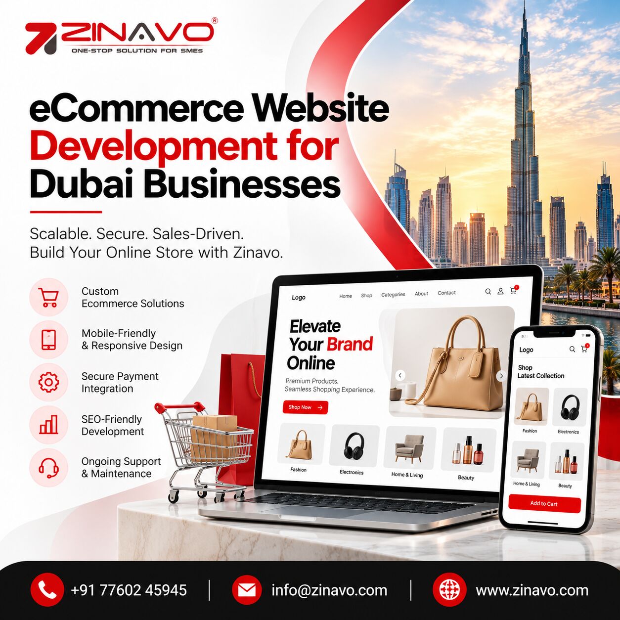 Dubai, Software Development, ECommerce Website Development For Dubai Businesses | Zinavo