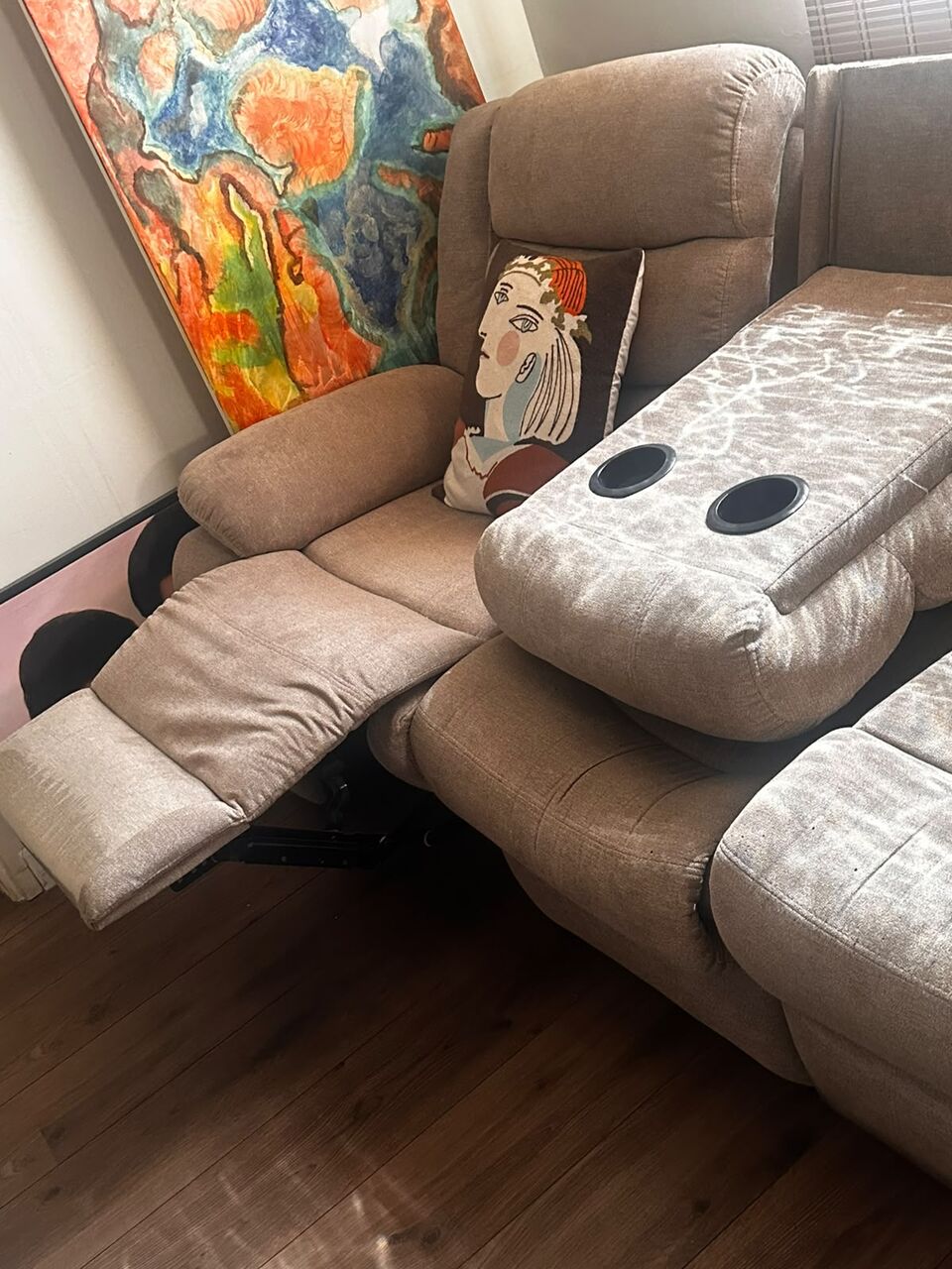 Riyadh, Furniture, SAR 950,  Kayden 3-Seater Fabric Recliner
